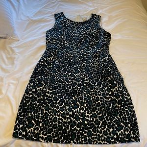 Jcrew teal and black leopard print dress